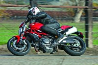 Like an Italian greyhound, the Ducati Monster 696 is slender, fast and low to the ground, with a standard seat height of 30.3 inches. The factory accessory low seat drops it to 29.5 inches.