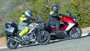 Both automatic machines are excellent commuters; the BMW excels on longer rides, and the Honda at urban warfare.