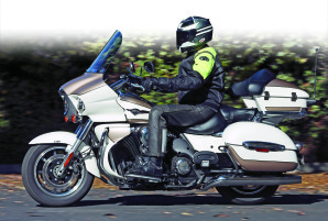 The Voyager has ample wind protection, with a tall, non-adjustable windscreen that you must look through rather than over.