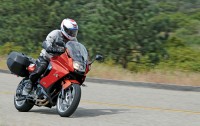 BMW’S new version of its sport-touring parallel twin is seen here with optional touring side cases and centerstand. The F 800 GT is much improved over its F 800 ST predecessor.