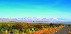 The Sierra Del Carmen Mountains at sunset on the east side of Big Bend National Park.