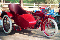 Norm and Ray Brown displayed their 1915 Indian V-twin and factory sidecar.
