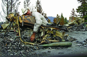Jim Key took a moment to mourn the loss of his 1971 BMW R75/5 after the High Park Fire in Colorado destroyed his home last June.