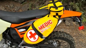 The MEDIC MoJavi Saddlebags from Giant Loop are available free of charge to qualifying volunteers and event organizers.