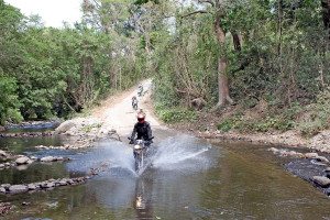 We all rode GS models, and about 10 percent of the ride was on dirt roads, with occasional stream crossings to wash the wheels.
