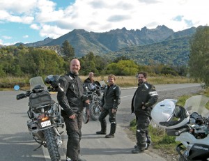 Smiles all around after our first taste of the gravel roads we’ll be riding for hundreds of miles. Left to right are Erik Stephens, Nic Mentis, Patrick Kant and John Bettencourt.