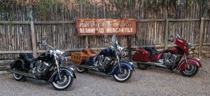 L to R: 2014 Indian Chief Classic, Chief Vintage and Chieftain. All three are available in Thunder Black, Springfield Blue or Indian Motorcycle Red.