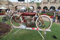 An 8-valve Indian board tracker owned by Larry Feece, who took home multiple concours awards.