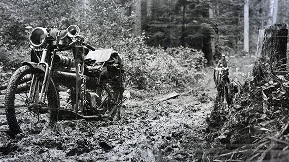 Clancy’s motorcycle stuck in the mu
